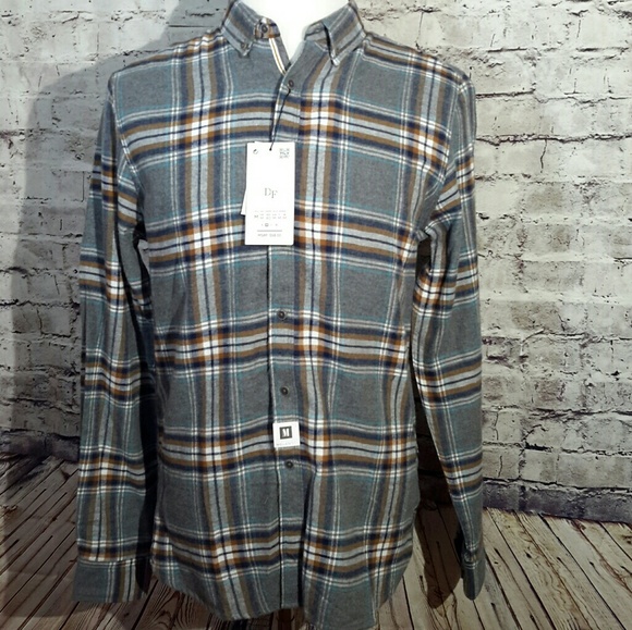 denim and flower mens flannel